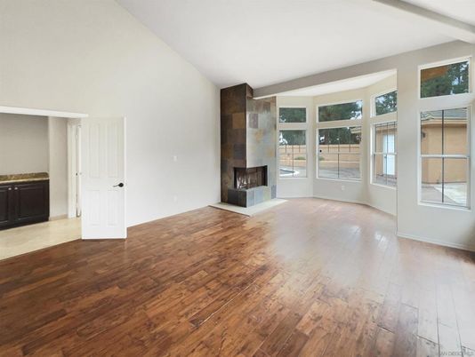 Empty room, Fireplace, Interior, Wood Texture Flooring