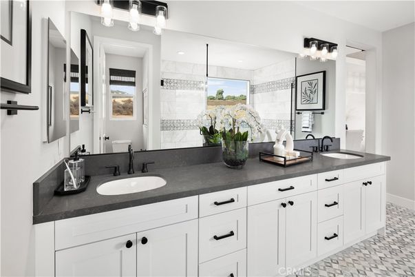 Bathroom, Dual Sink Vanities, Glass Shower, Interior