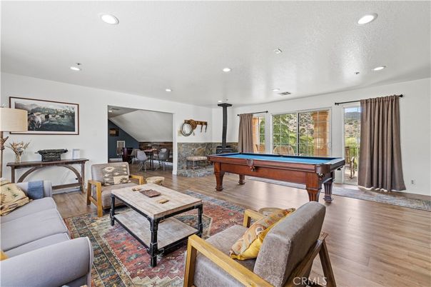 Billiard Table, Game Room, Interior, Living room, Recessed Lighting, Wood Texture Flooring