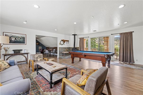 Billiard Table, Game Room, Interior, Living room, Recessed Lighting, Wood Texture Flooring