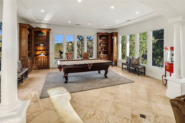 Billiard Table, Game Room, Interior, Recessed Lighting
