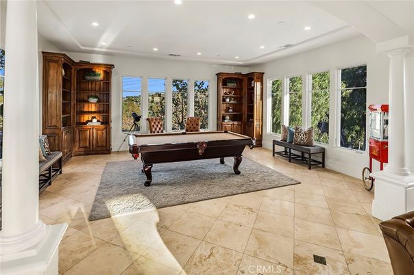 Billiard Table, Game Room, Interior, Recessed Lighting