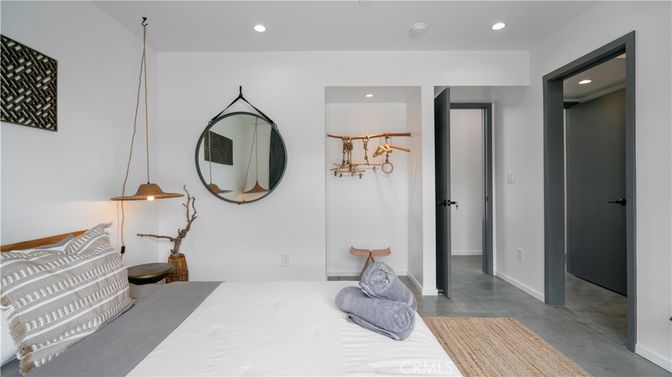 Bedroom, Interior, Pendant Lights, Recessed Lighting