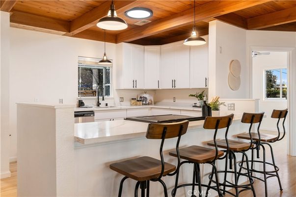 Interior, Kitchen, Pendant Lights, Wooden Beams, Wooden Ceilings, Wood Texture Flooring