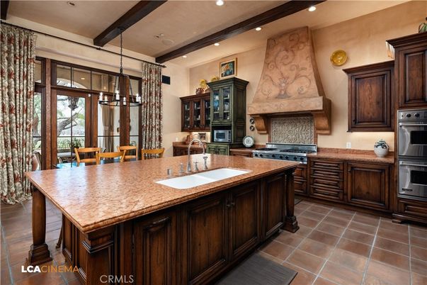Dining room, Interior, Kitchen, Pendant Lights, Recessed Lighting, Stainless Steel Appliances, Wooden Beams