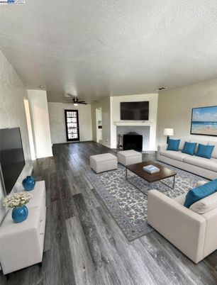 Fireplace, Interior, Living room, Wood Texture Flooring