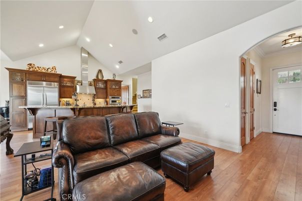 Interior, Kitchen, Living room, Recessed Lighting, Stainless Steel Appliances, Wood Texture Flooring