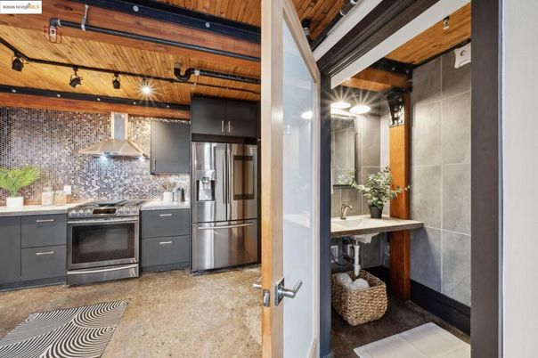 Interior, Kitchen, Stainless Steel Appliances, Wooden Ceilings