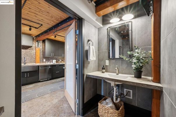 Bathroom, Dual Sink Vanities, Interior, Wooden Ceilings