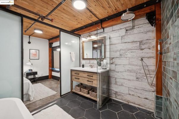 Bathroom, Interior, Recessed Lighting, Wooden Ceilings