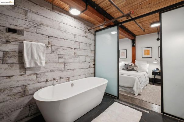 Bathroom, Free Standing Baths, Interior, Stone Walls, Wooden Beams, Wooden Ceilings