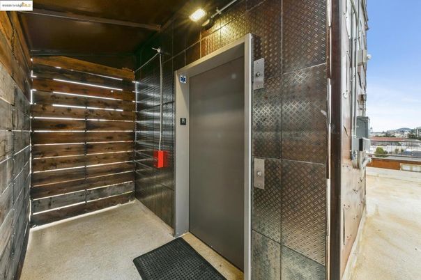 Elevator, Interior, Wooden Walls