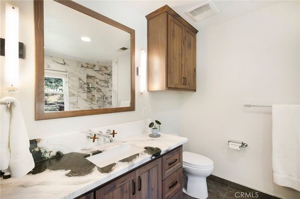 Bathroom, Interior, Marble Walls, Recessed Lighting