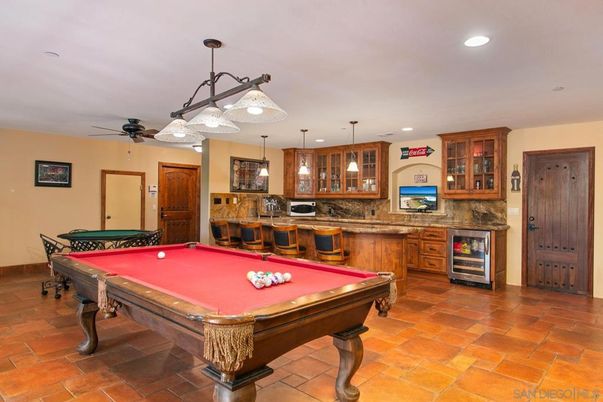 Billiard Table, Game Room, Interior, Pendant Lights, Recessed Lighting