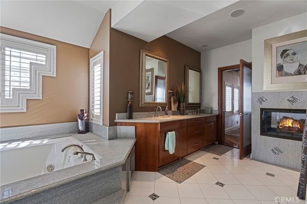 Bathroom, Dual Sink Vanities, Fireplace, Interior