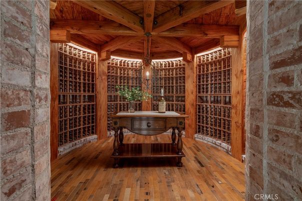 Interior, Pendant Lights, Stone Walls, Wine Storage, Wooden Beams, Wooden Ceilings, Wood Texture Flooring