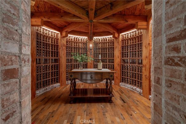 Interior, Pendant Lights, Stone Walls, Wine Storage, Wooden Beams, Wooden Ceilings, Wood Texture Flooring