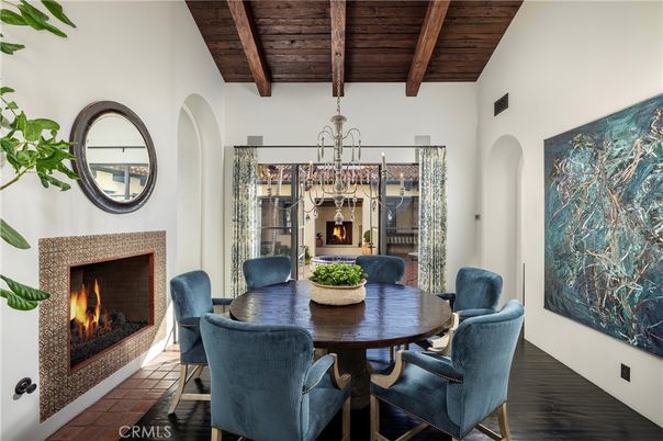 Dining room, Fireplace, Interior, Wooden Beams, Wooden Ceilings