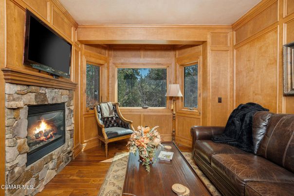 Fireplace, Interior, Living room, Wood Texture Flooring, Wooden Walls