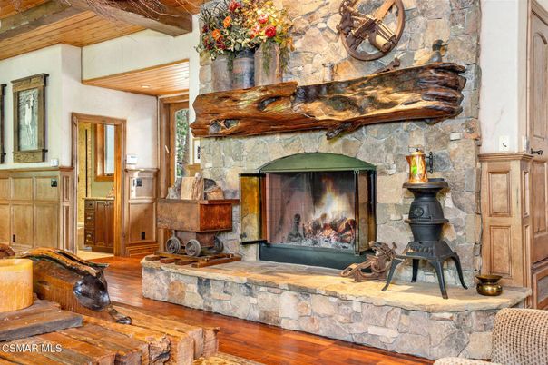 Fireplace, Interior, Stone Walls, Wooden Beams, Wooden Ceilings, Wood Texture Flooring