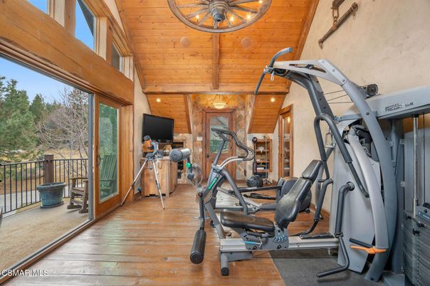 Fitness Equipment, Interior, Wooden Beams, Wooden Ceilings, Wood Texture Flooring