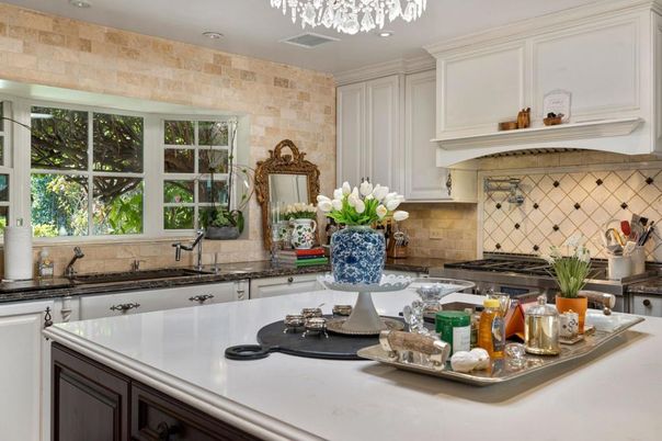 Interior, Kitchen, Recessed Lighting, Stone Walls