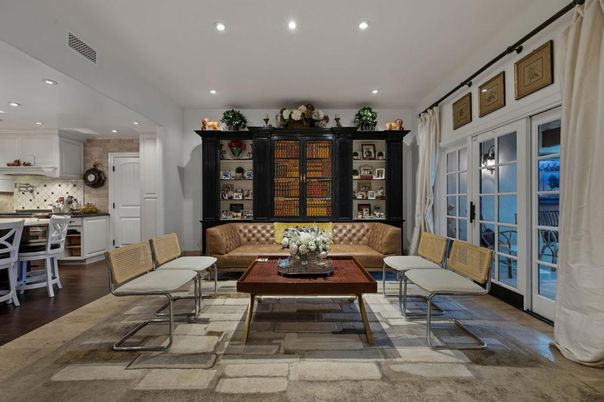Interior, Kitchen, Living room, Recessed Lighting, Wood Texture Flooring