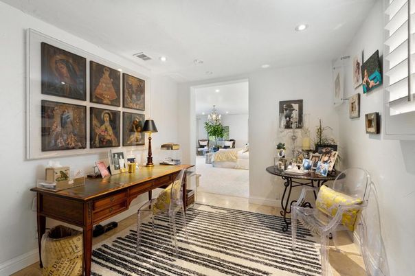 Chandelier, Home Office, Interior, Recessed Lighting