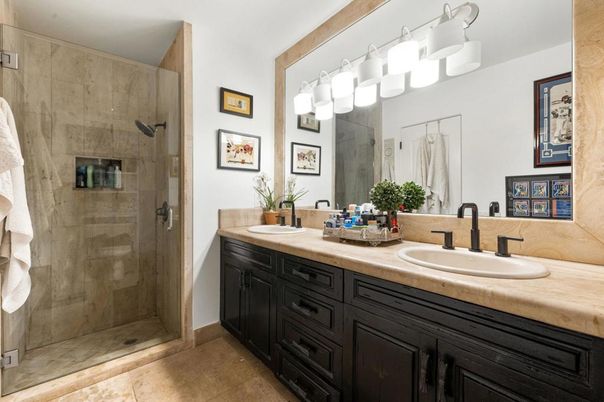 Bathroom, Dual Sink Vanities, Glass Shower, Interior