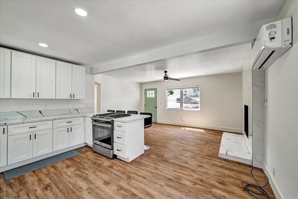 Interior, Kitchen, Recessed Lighting, Wood Texture Flooring