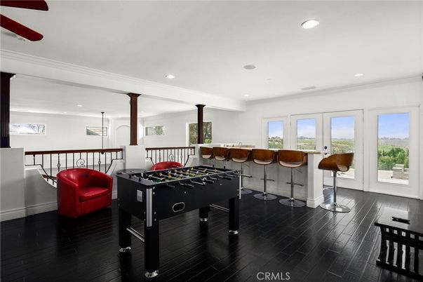 Game Room, Interior, Pendant Lights, Recessed Lighting, Wood Texture Flooring