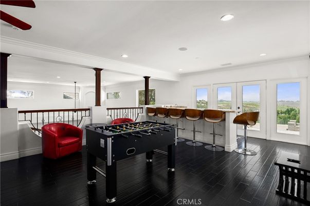 Game Room, Interior, Pendant Lights, Recessed Lighting, Wood Texture Flooring