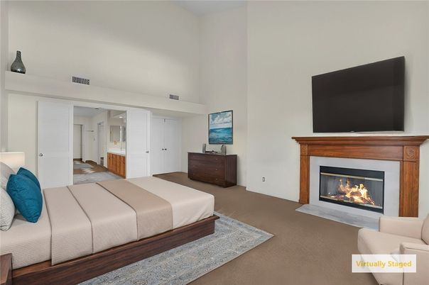 Bedroom, Fireplace, Interior