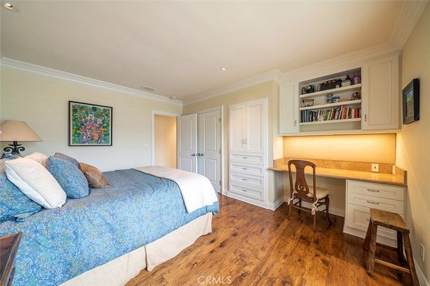 Bedroom, Home Office, Interior, Recessed Lighting, Wood Texture Flooring