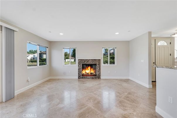 Empty room, Fireplace, Interior, Recessed Lighting