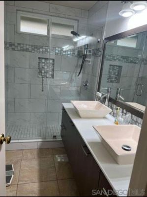 Bathroom, Dual Sink Vanities, Glass Shower, Interior, Marble Walls