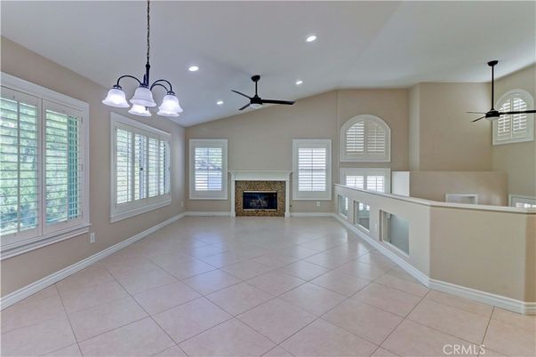 Chandelier, Empty room, Fireplace, Interior, Recessed Lighting
