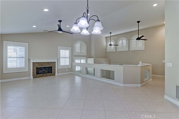 Chandelier, Empty room, Fireplace, Interior, Pendant Lights, Recessed Lighting