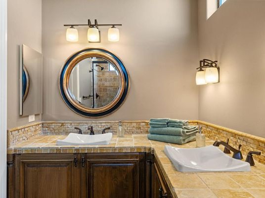 Bathroom, Dual Sink Vanities, Interior, Tile Countertops