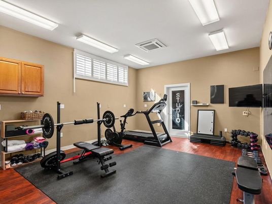 Fitness Equipment, Interior, Wood Texture Flooring
