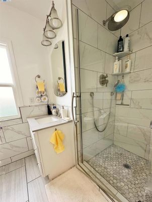 Bathroom, Glass Shower, Interior, Marble Walls