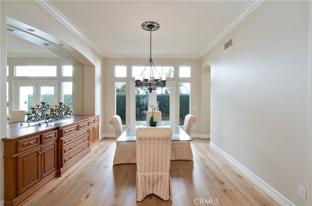 Chandelier, Dining room, Interior, Pendant Lights, Wood Texture Flooring