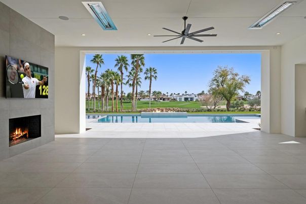 Fireplace, Interior, Pool, Recessed Lighting