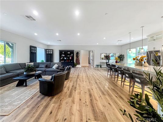 Dining room, Interior, Kitchen, Living room, Pendant Lights, Recessed Lighting, Wood Texture Flooring