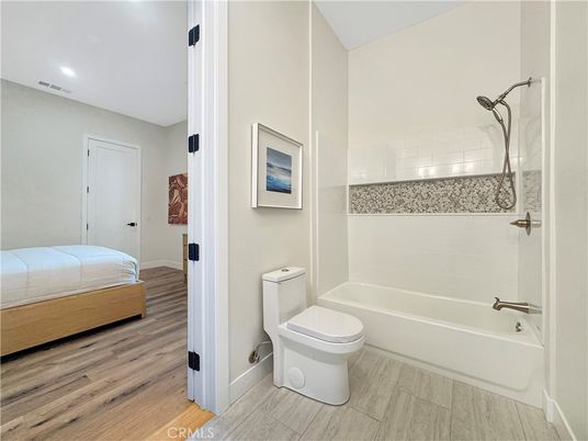 Bathroom, Bedroom, Interior, Recessed Lighting, Wood Texture Flooring