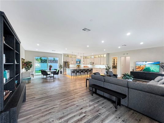 Dining room, Interior, Kitchen, Living room, Pendant Lights, Recessed Lighting, Wood Texture Flooring