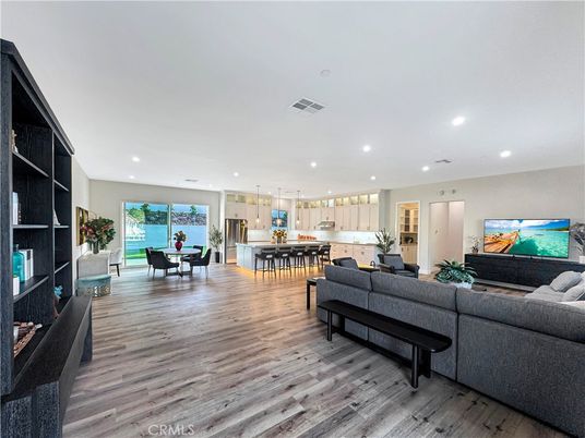 Dining room, Interior, Kitchen, Living room, Pendant Lights, Recessed Lighting, Wood Texture Flooring