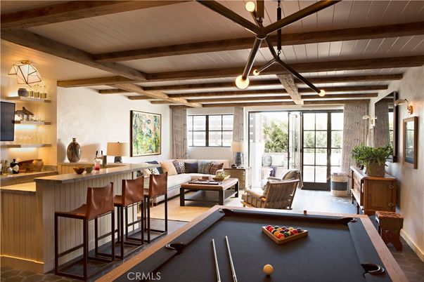 Billiard Table, Game Room, Interior, Living room, Wooden Beams