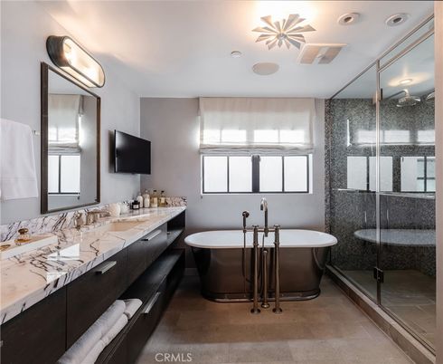 Bathroom, Dual Sink Vanities, Free Standing Baths, Glass Shower, Interior, Recessed Lighting