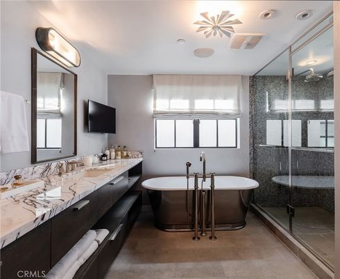 Bathroom, Dual Sink Vanities, Free Standing Baths, Glass Shower, Interior, Recessed Lighting
